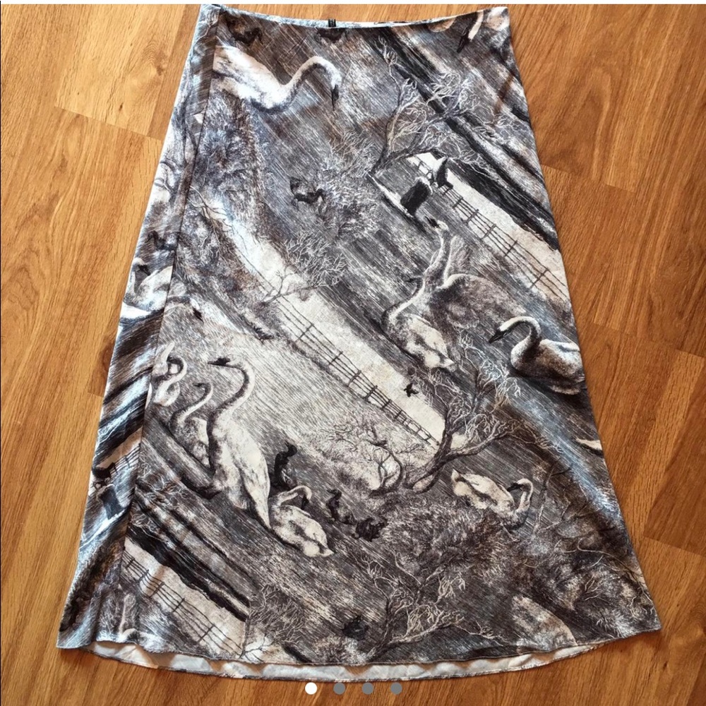 Swan lake urban outfitters silk midi slip skirt